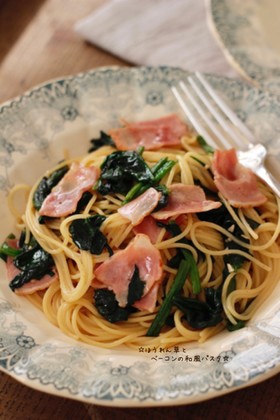 ほうれん草とベーコンのパスタ☆